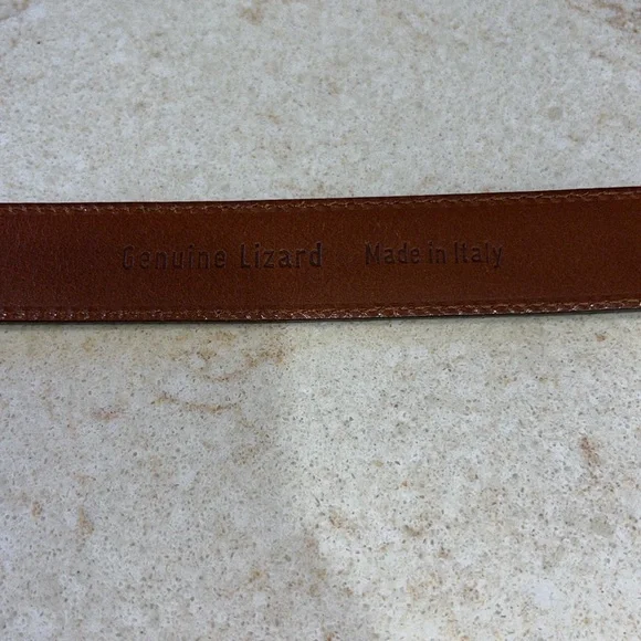 Vintage Ralph Lauren Women Genuine Lizard Brown Belt Sz 36 Made in Italy - Picture 7 of 10
